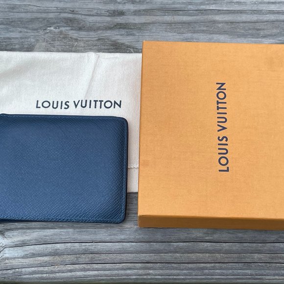 Louis Vuitton Other - Louis Vuitton Wallet Blue Leather Bi Fold Men Card